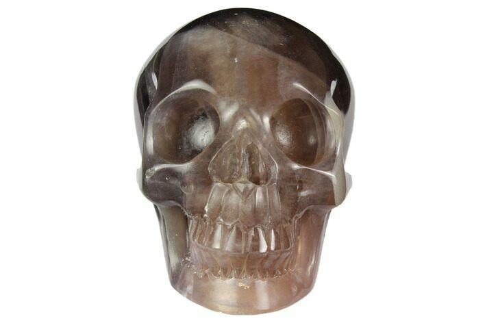 Realistic, Carved, Banded Purple Fluorite Skull #151016